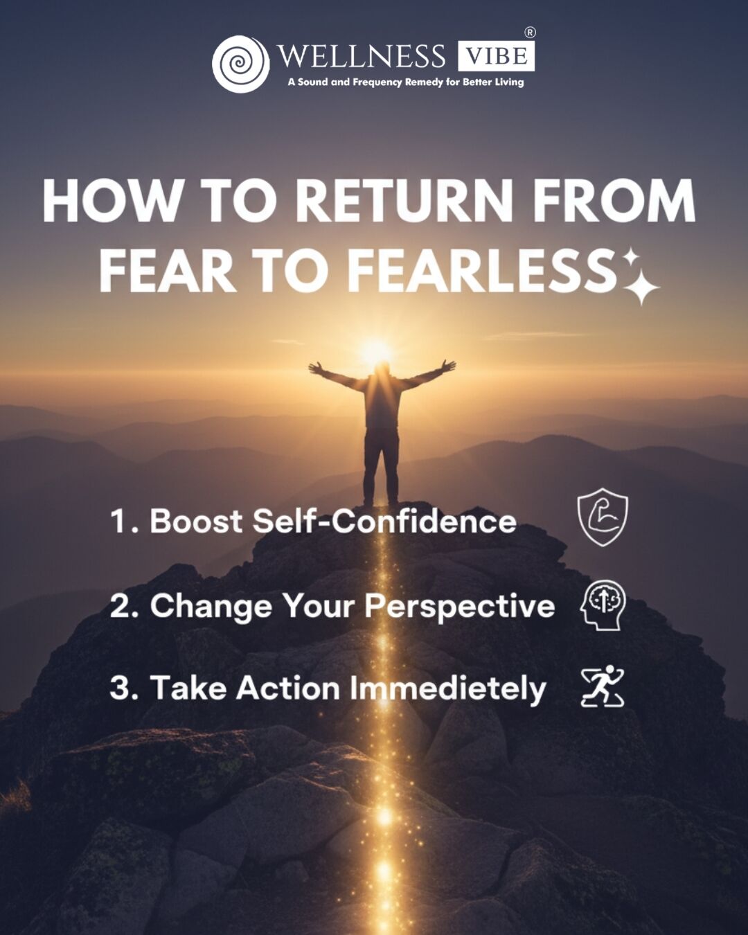 Fear is NATURAL, but living in fear is a CHOICE. It doesn't take a superhero to move past it—it takes three simple, focused actions to rewire your mind from fear to fearless.
Which step are you starting with today? Drop your choice below! 👇
#FearlessLiving #OvercomingFear #MindsetShift #PersonalGrowth #TakeActionNow #SelfConfidenceBoost #InnerStrength #BeBrave #MentalWellness #MotivationDaily #SkyBlueAndWhite #WellnessVibe