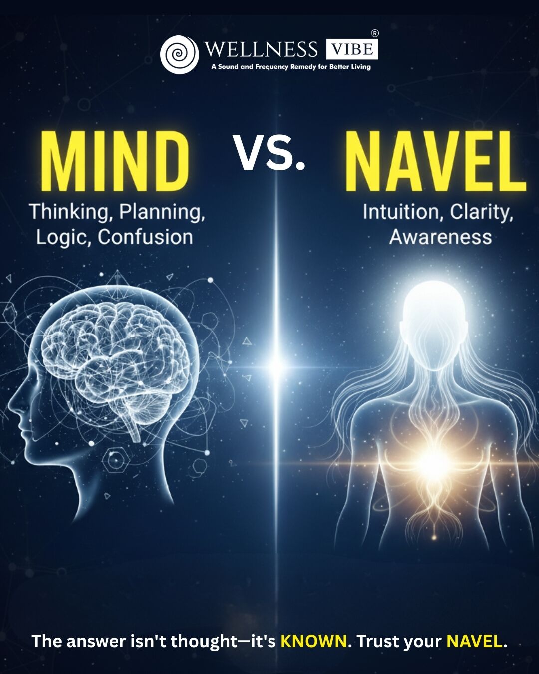 Stop the Noise, Find the KNOWING. 🧘♀️
The hardest decisions aren't solved by more thinking—they're solved by deeper listening.
Your MIND is a brilliant supercomputer, but it's prone to analysis paralysis and confusion. Meanwhile, your NAVEL—the seat of your "second brain"—offers instant, pure Clarity and Awareness.
If you're tired of running in circles with logic, it’s time to move your center of trust.
The answer is never "out there." You just KNOW it from your NAVEL.
👇 What's your go-to when seeking answers? Mind or gut? Share below!
#WellnessVibe #TrustYourGut #SecondBrain #Intuition #MindVsIntuition #NavelChakra #SolarPlexus #InnerWisdom #StopOverthinking #ClarityCoach #SomaticHealing #GutFeeling #MindfulnessPractice #ConsciousDecisionMaking #PersonalGrowth