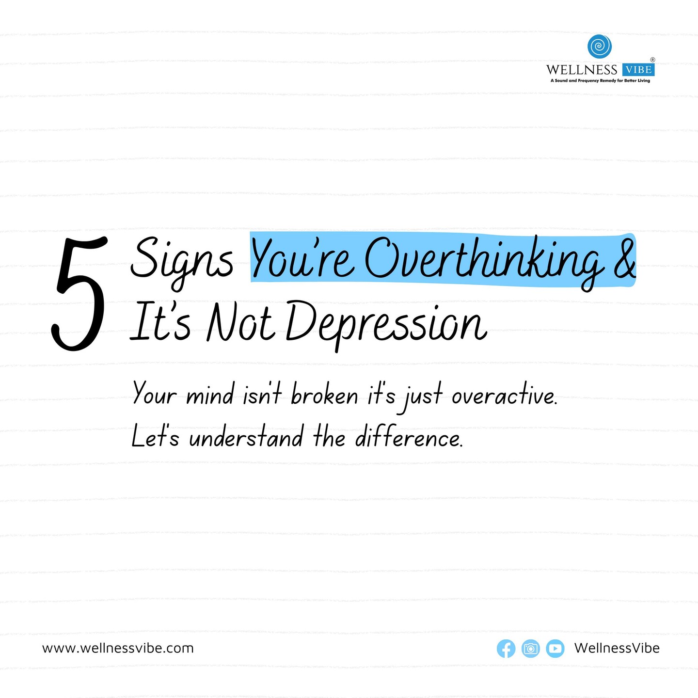 Overthinking doesn’t always mean something is wrong with you.
Sometimes, it’s your mind trying to stay in control.

If you constantly replay conversations, struggle to switch off, feel mentally exhausted but not hopeless—
it may be overthinking, not depression.

Swipe through to spot the 5 signs 
And if this feels familiar, it’s time to re-pattern what’s running on autopilot.

Join our DNA Re-Pattern Workshop this Saturday and begin rewiring your inner responses.
🔗 Link in bio

#WellnessVibe